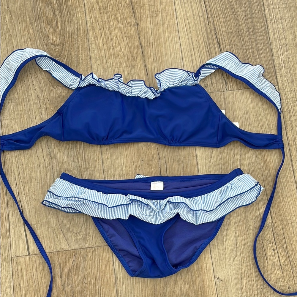 Blue Ruffle Bikini Set - Picture 3 of 6